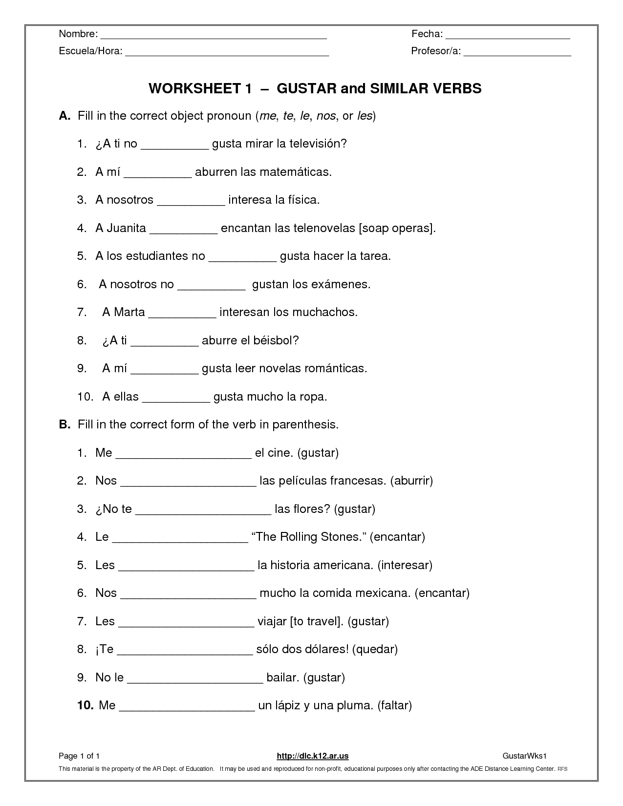 15 First Grade Spanish Worksheets Worksheeto