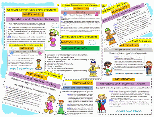 1st Grade Math CCSS Common Core State Standards Printable Worksheet