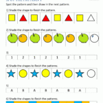 1St Grade Math Patterns Worksheets Fibonacci Pattern Worksheets Www