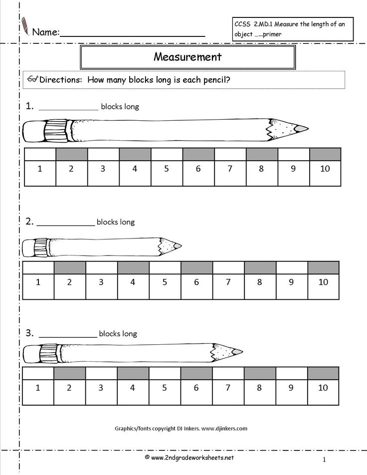 1St Grade Measurement Worksheets Math Worksheet For Kids Kids Math 