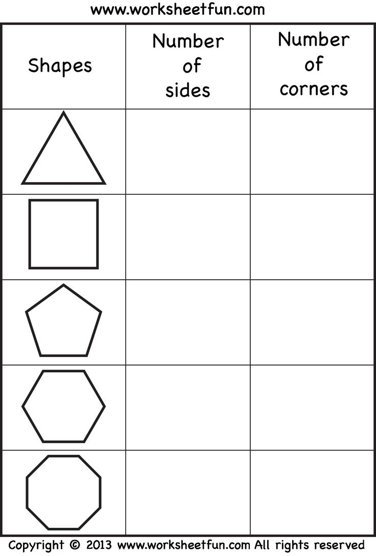 1st Grade Shapes Worksheets Math Worksheet For Kids 1st Grade First