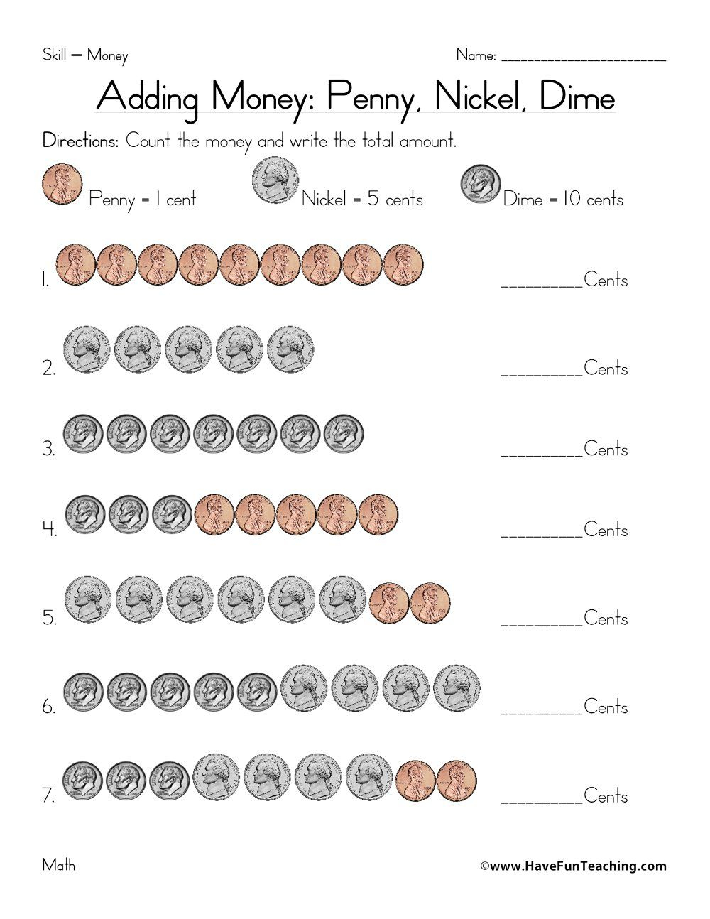 2nd Grade Happenings Money Worksheets Touch Math Touch Free Touch 