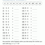 30 Subtraction Worksheets Grade 1