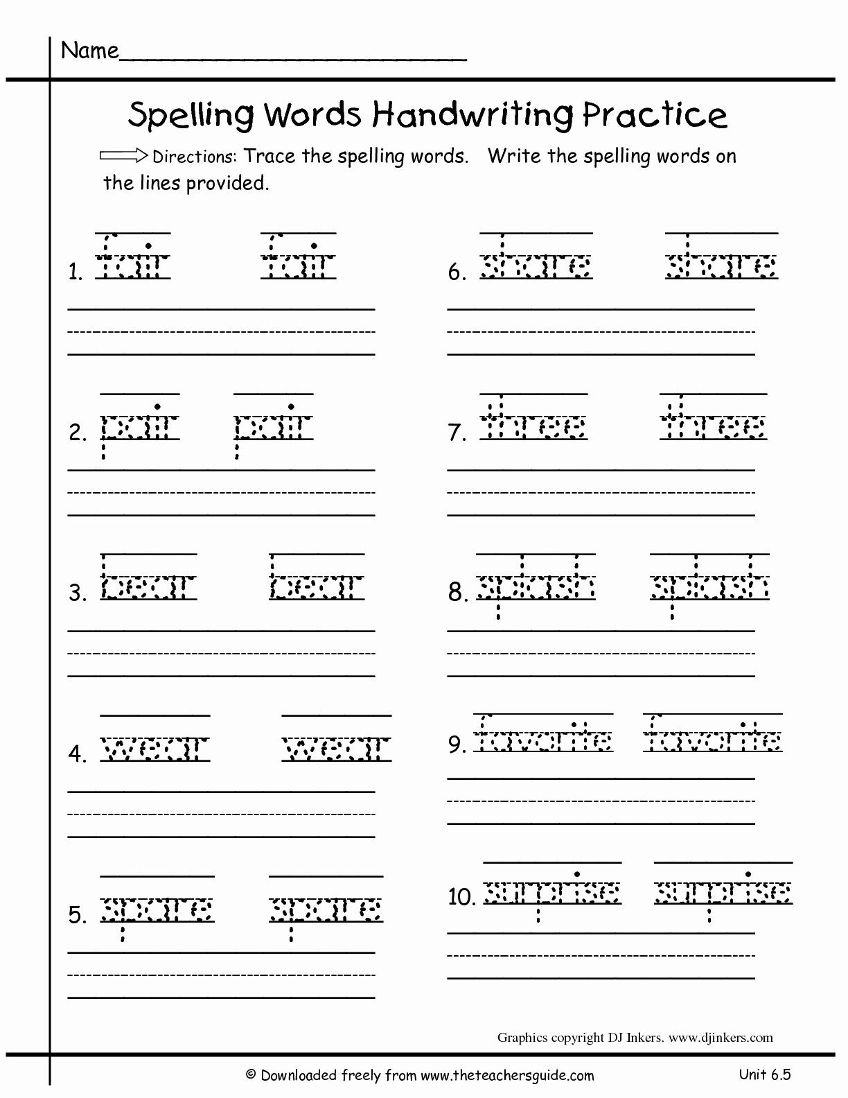 5th Grade Handwriting Worksheets