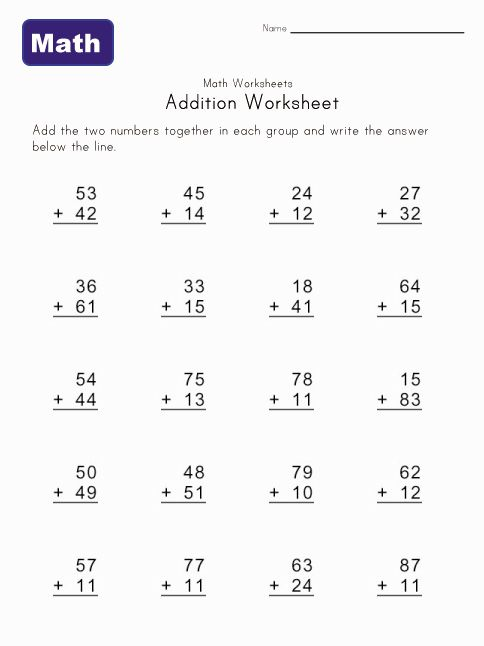 Addition Worksheets Without Carrying Math Addition Worksheets