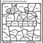 Autumn Fall Color By Subtraction Worksheets Math Pages 1st Grade