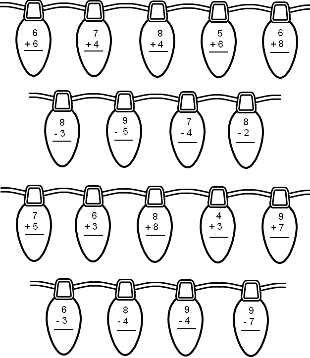 Christmas Addition Subtraction Worksheet Squarehead Teachers