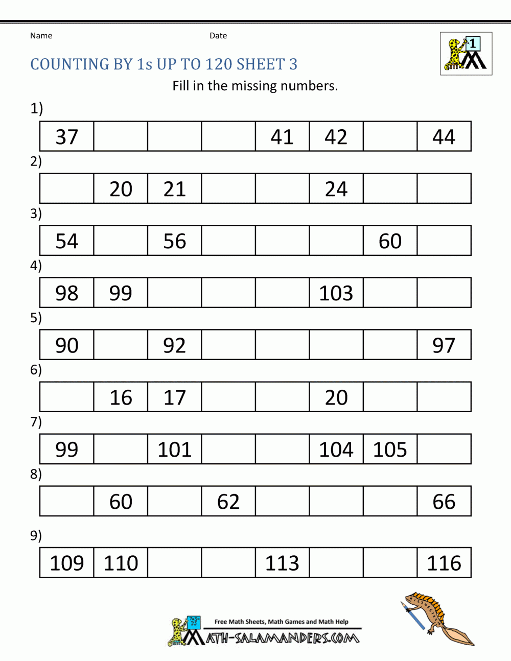 Counting In 11s Worksheet