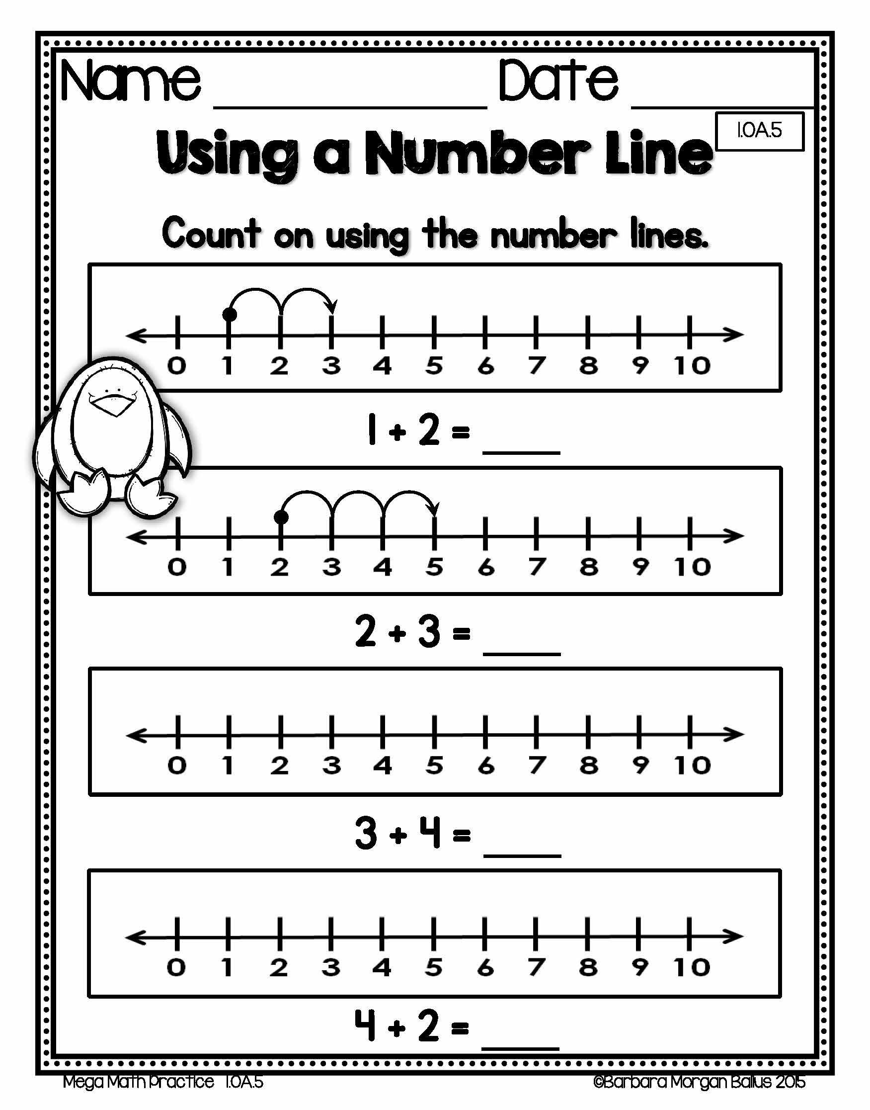 Counting On And Counting Back First Grade Mega Math Practice 1 OA 5