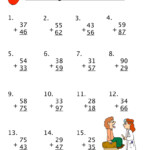 Double digit addition mixed worksheet