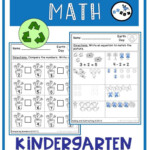 Earth Day Math Worksheets Kindergarten Common Core Aligned NO PREP