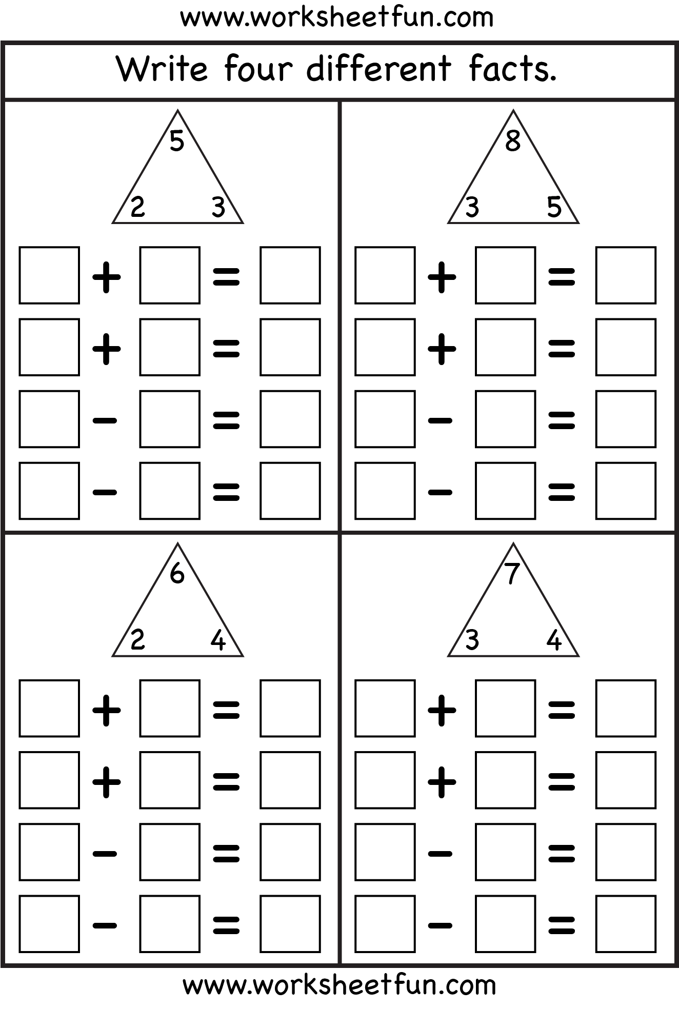 Fact Family Worksheets Multiplication And Division Pdf Times Tables 