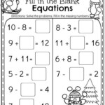 Fill In The Blank Addition And Subtraction Worksheets Brian