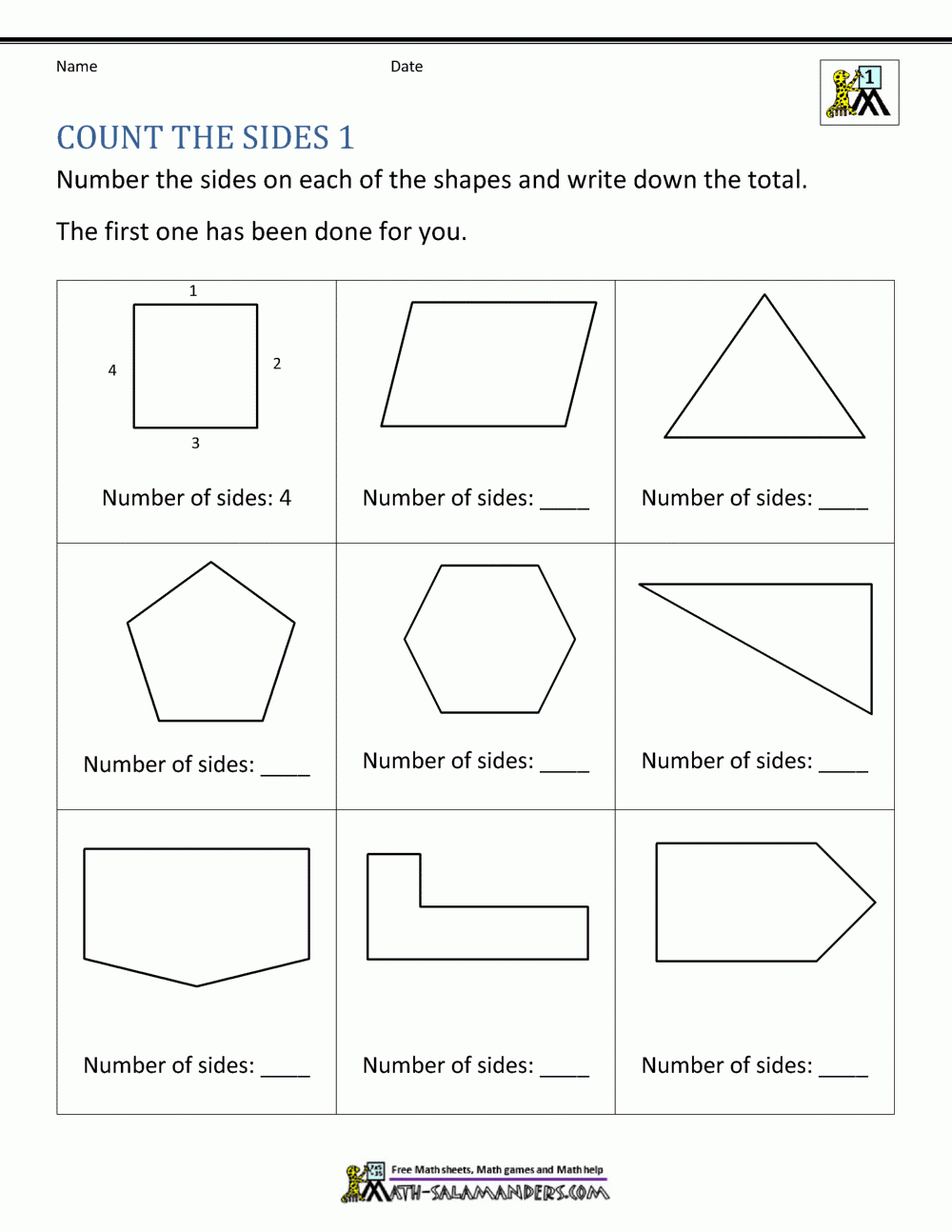 1st Grade Math Worksheets Geometry 1st Grade Math Worksheets