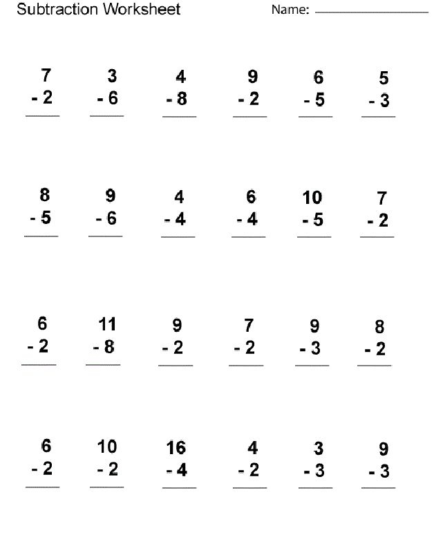 First Grade Picture Subtraction Worksheets Mark Bullington s Money 