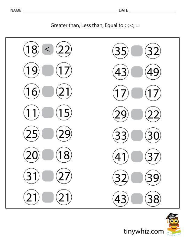 Free Math Worksheets For 1St Grade Greater Than Less Than 