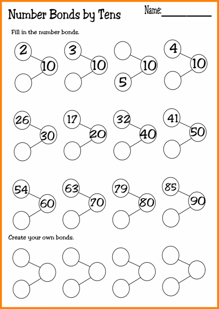 Free Number Bonds Worksheets Pictures Math Free Preschool Worksheet 