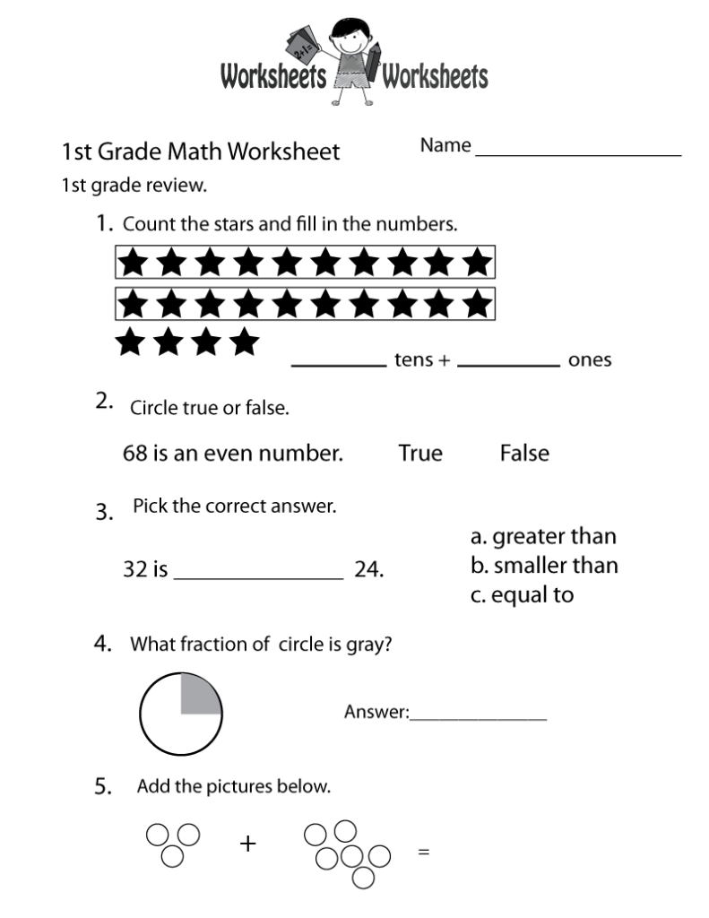 Free Printable 1st Grade Math Worksheet Pdf 1st Grade Worksheets Best 