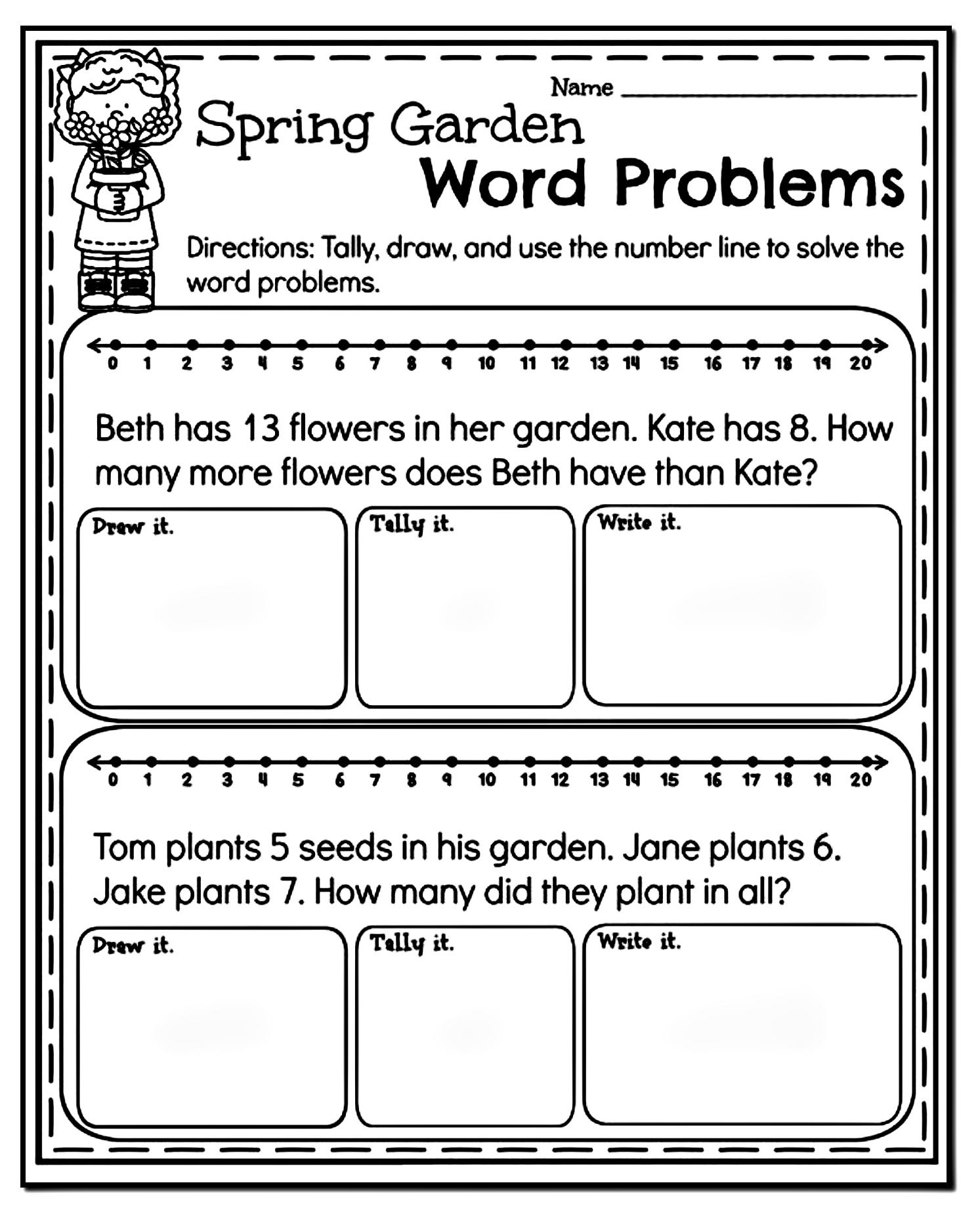 Free Printable 1st Grade Math Worksheet Pdf First Grade Math