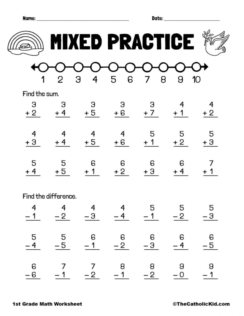 Free Printable 1st Grade Math Worksheets Addition In Pdf Free 