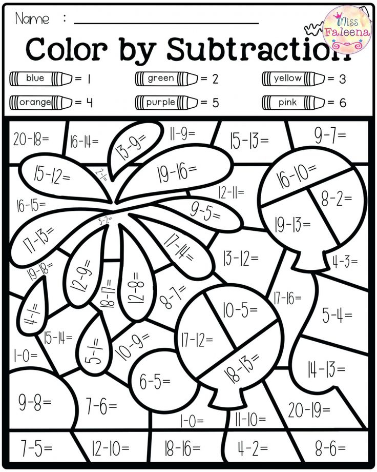 Free Printable Math Coloring Worksheets For 1st Grade 2nd Grade Math