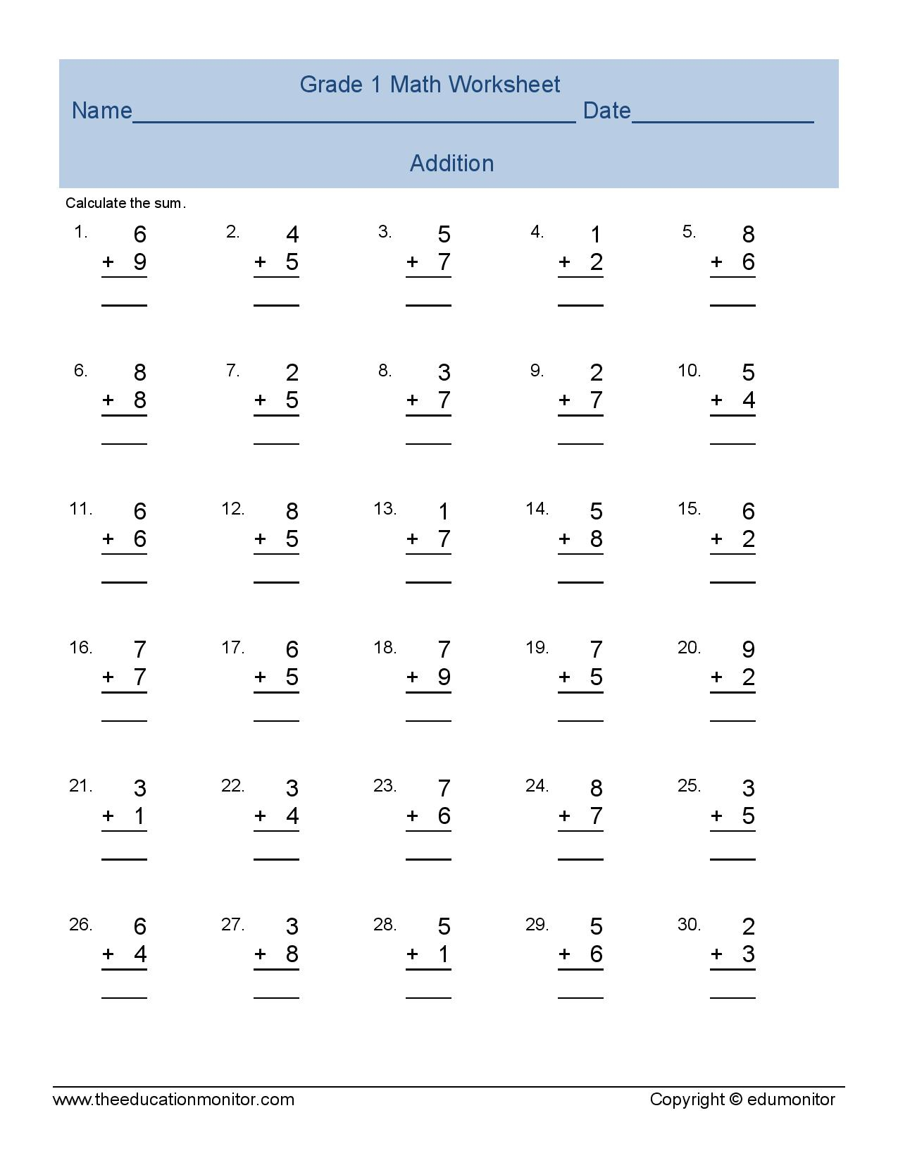 Free Printable Math Worksheet For Kids Archives EduMonitor