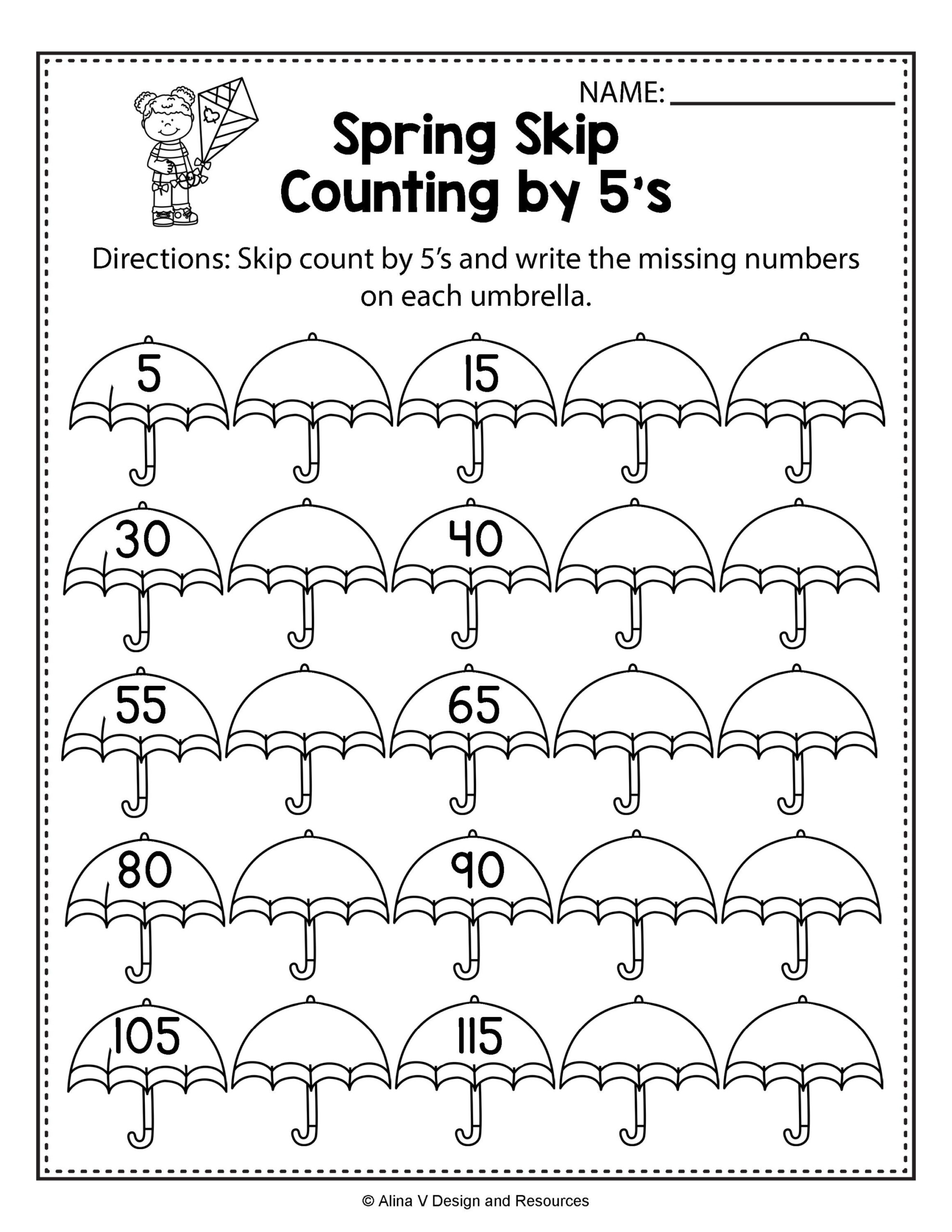 Free Spring Math Worksheets For Kindergarten no Prep Summer On Best 