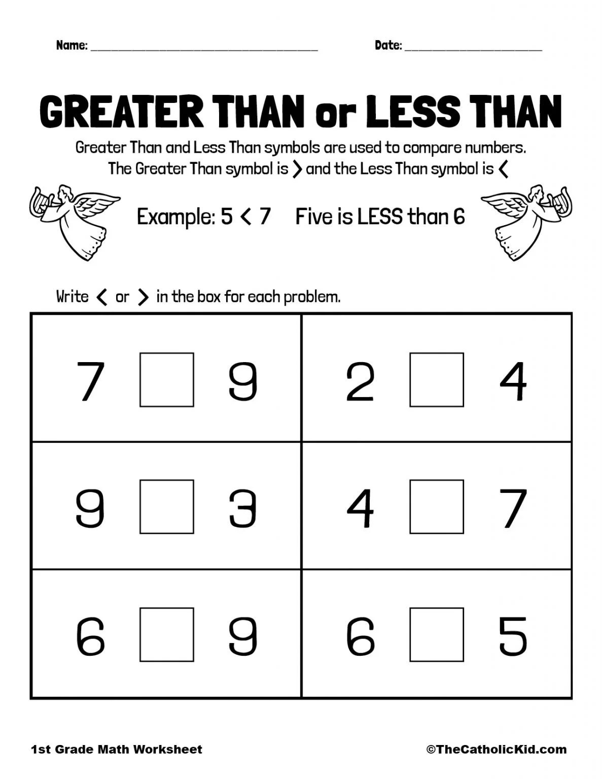 Greater Than Worksheets For First Grade Kamberlawgroup