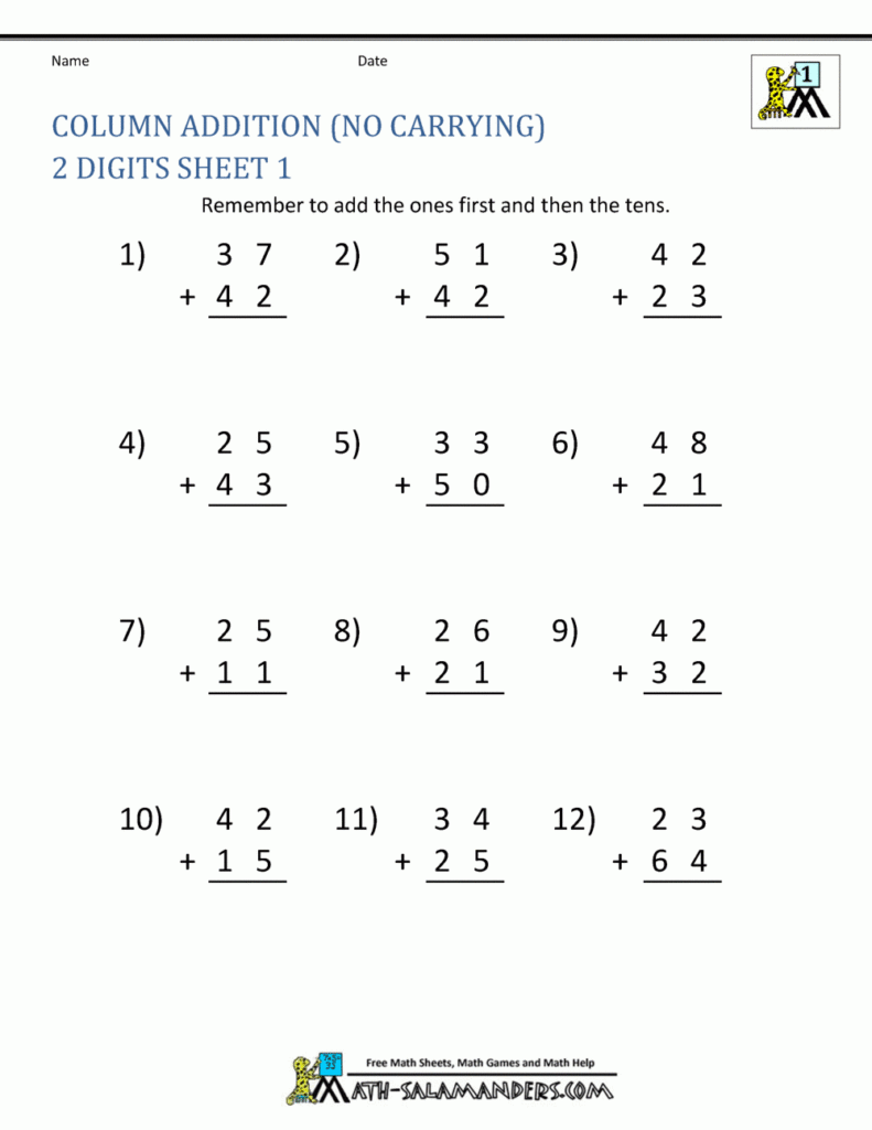 Math Addition Worksheets 1st Grade Adding Numbers Within 20 1st Grade 