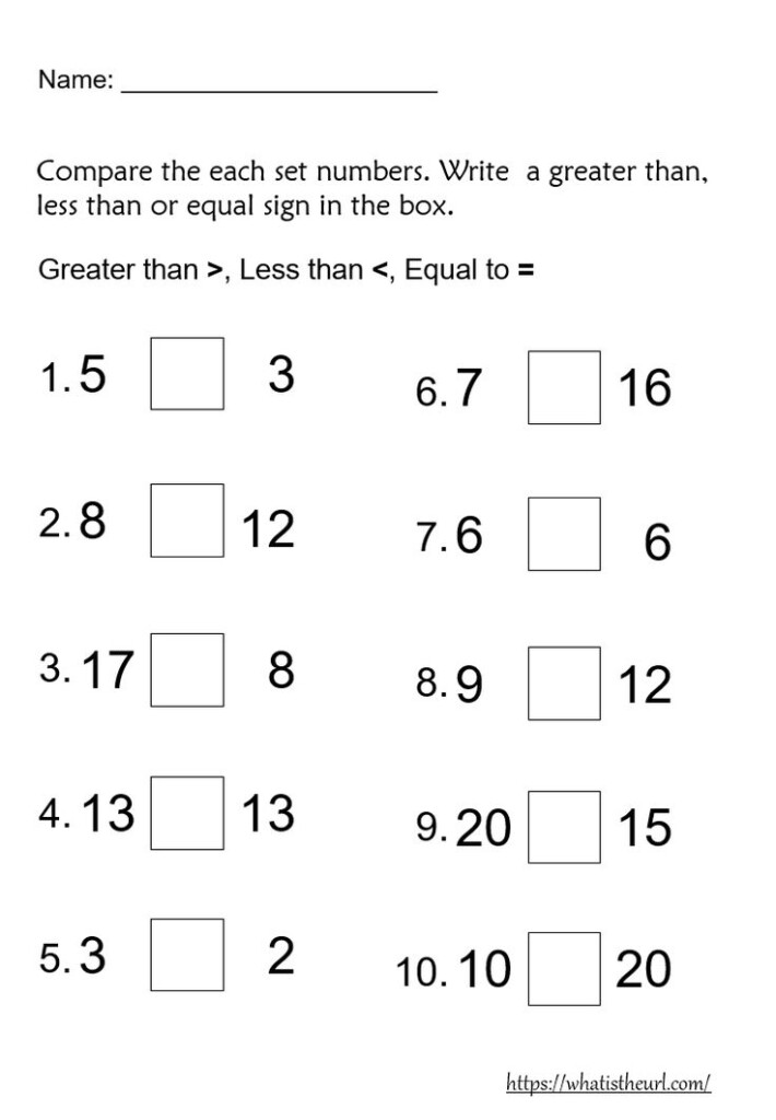 Math Worksheets For Grade 1 Greater Than Less Than Roger Brent s 5th 