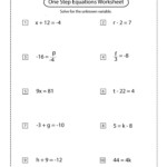 One Step Equations Worksheets Math Monks