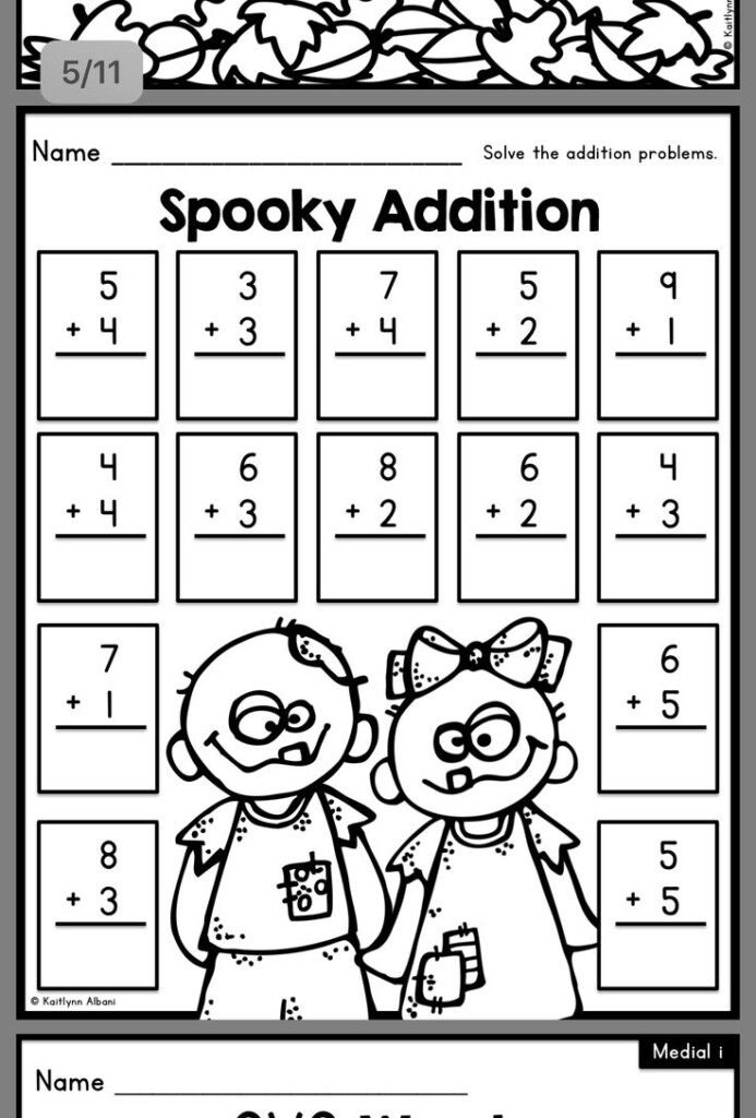 Pin By Leah On First Grade Fall Math Math Addition Worksheets 