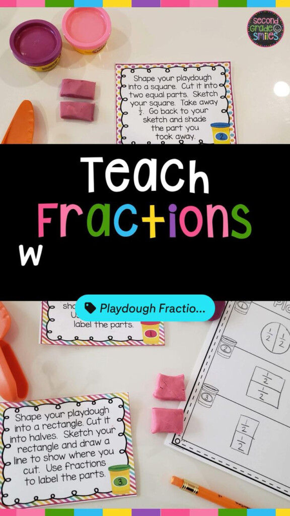 Playdough Fractions Activities Hands On Fractions Task Cards For 1st 