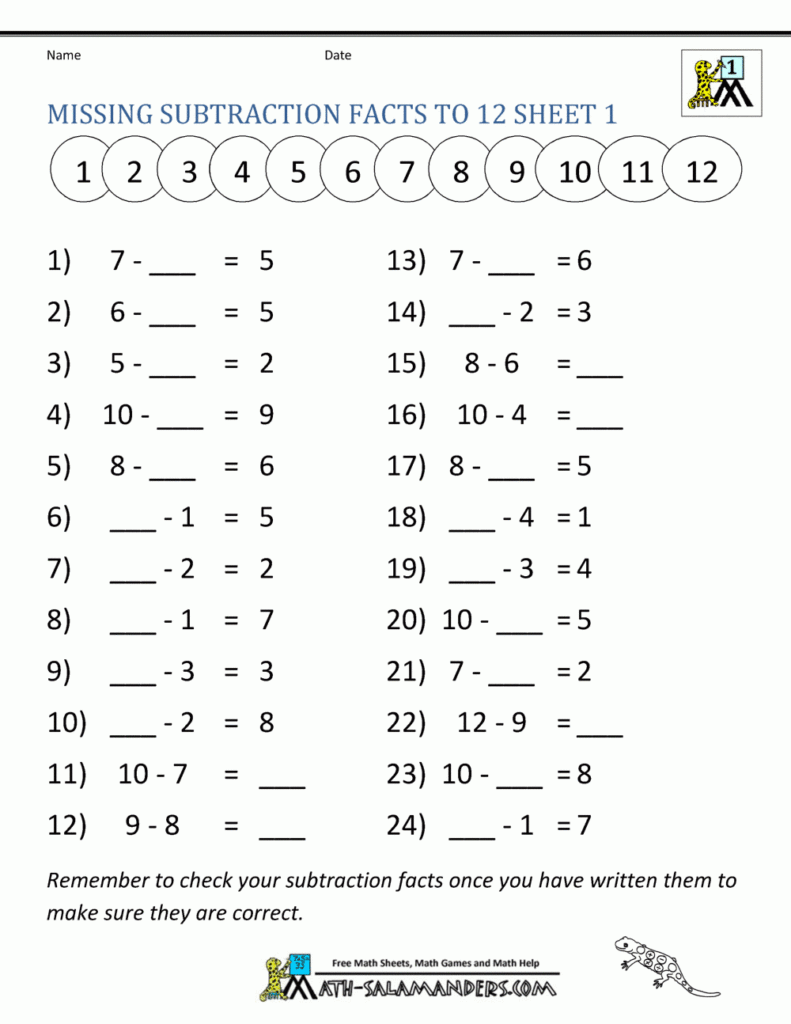 Practice Addition Subtraction 1st Grade Math Worksheet Catholic First 