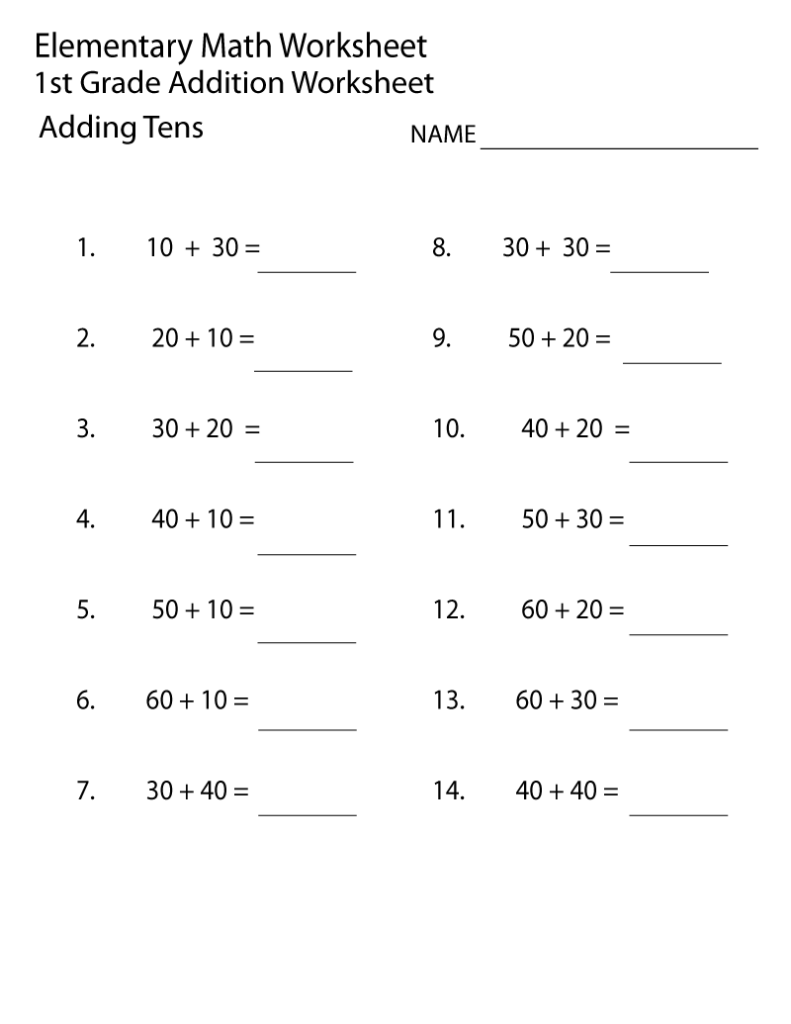 Simple To Complex Elementary Math Worksheets First Grade Math 