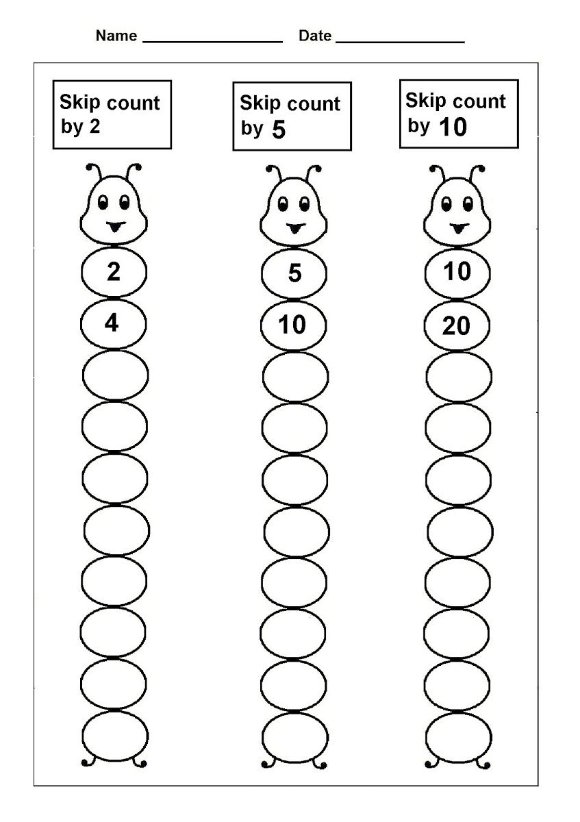 Skip Count By 5 Worksheet 1st Grade Math Worksheets First Grade Math