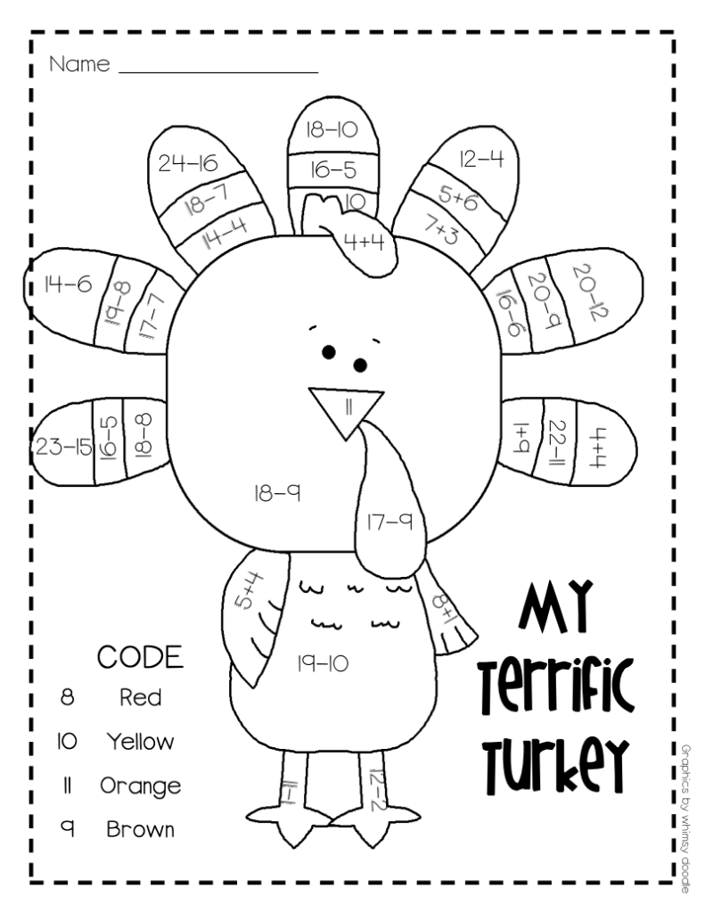 Thanksgiving Math Worksheets Pdf Worksheet Fun