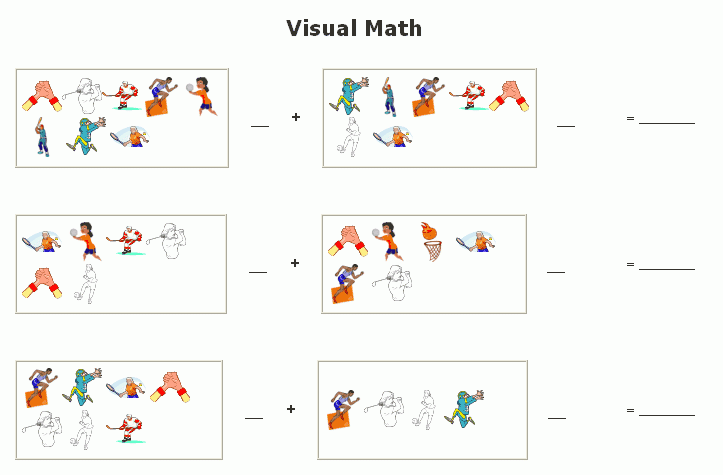 Visual Math Worksheets Maker Sample Visual Addition Visual Math 