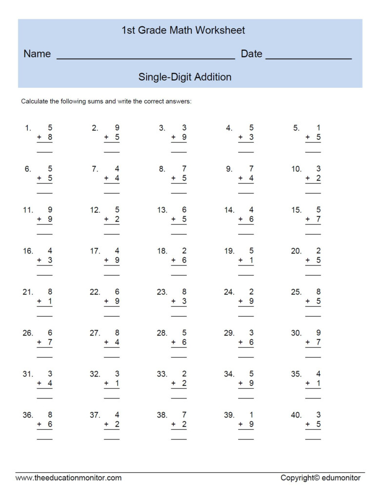 Worksheet For 1St Grade Math Explore Worksheet