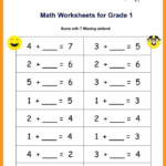 10 First Grade Math Worksheets Pdf Worksheets Decoomo