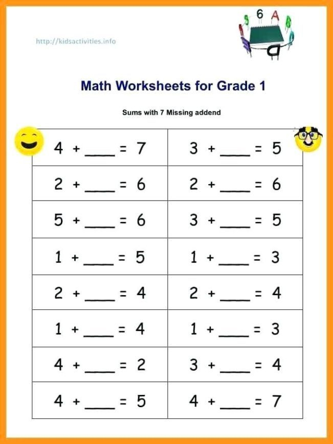 10 First Grade Math Worksheets Pdf Worksheets Decoomo