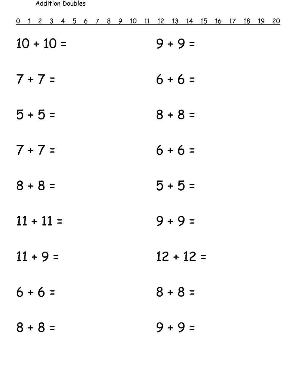 1st Grade Math Worksheet