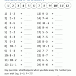 1St Grade Subtraction Worksheet 3S