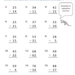 2 Digit Subtraction With No Regrouping Sheet 1 Subtraction Worksheets
