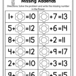 20 Missing Numbers Addition Worksheets Worksheet From Home