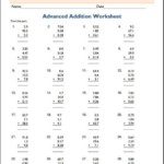 5th Grade Advanced Addition Math Worksheets Verb Worksheets