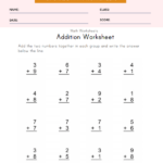 Adding Worksheets For 1st Grade