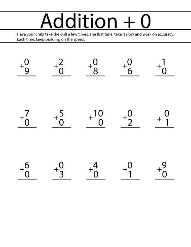 Addition 1 Minute Drill 10 Math Worksheets With Answerspdf Year 12 
