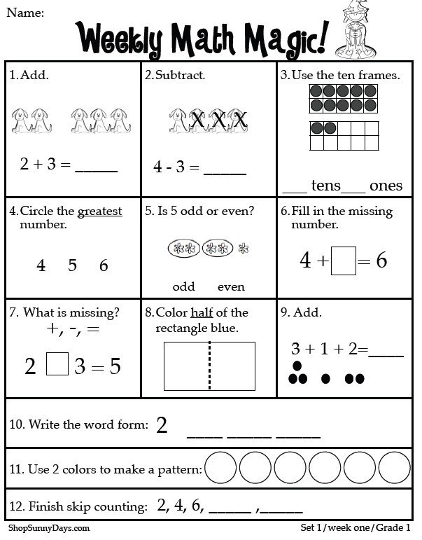 Classroom Freebies First Grade CCSS Math Magic Ccss Math 1st Grade