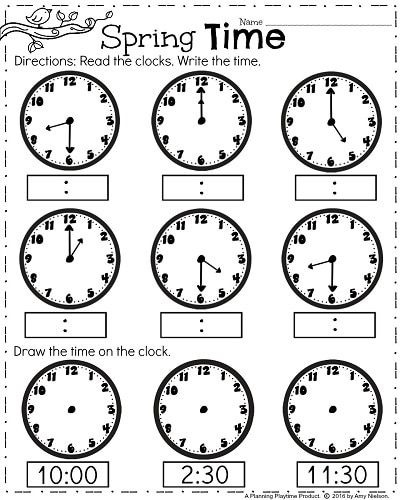 Clock Worksheets For First Grade Worksheets Master